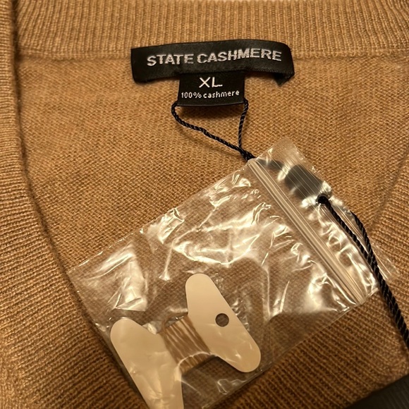 STATE CASHMERE Classic Sleeveless Sweater Vest 100% Pure Cashmere V-Neck XL - Picture 11 of 12